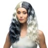 PERRUQUE CHEVEUX LONGS ONDULES NOIR ET BLANC SANS FRANGE GALAXY PERRUQUE CHEVEUX LONGS ONDULES NOIR ET BLANC SANS FRANGE GALAXY