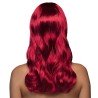 PERRUQUE CHEVEUX LONGS AVEC FRANGE CHIQUE ROUGE RUBIS