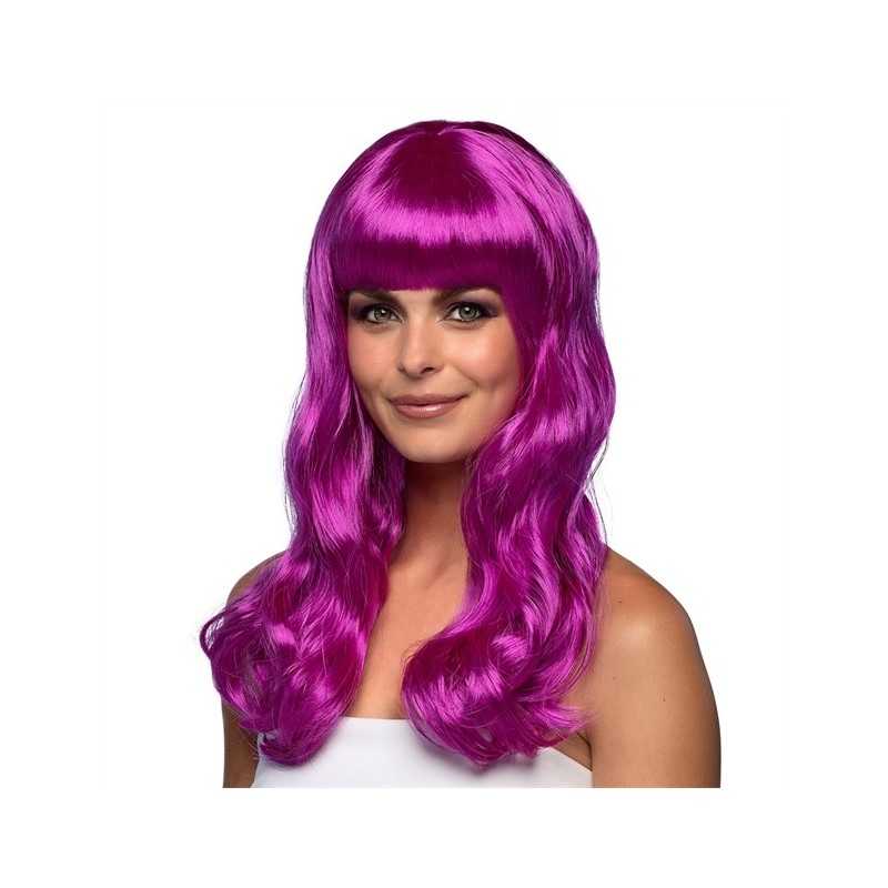 PERRUQUE CHEVEUX LONGS AVEC FRANGE CHIQUE VIOLET