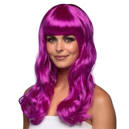 PERRUQUE CHEVEUX LONGS AVEC FRANGE CHIQUE VIOLET