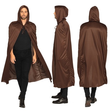 CAPE ADULTE AVEC CAPUCHE DUSK MARRON 180 CM 