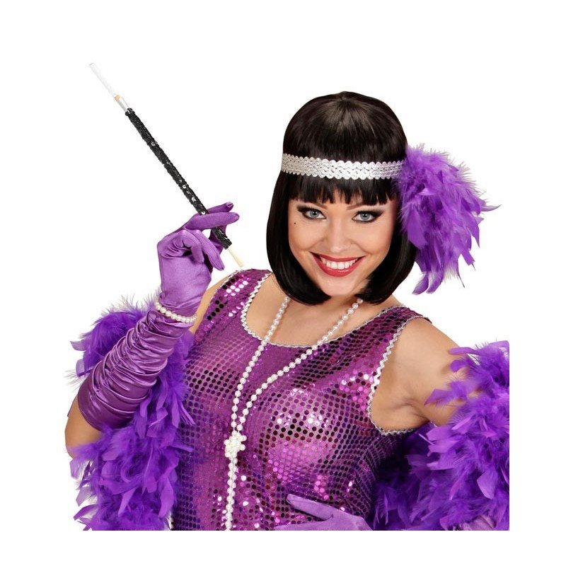 FUME CIGARRETTE NOIR AVEC PAILLETTES 30 CM FUME CIGARRETTE NOIR AVEC PAILLETTES 30 CM