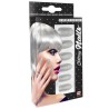 SET 12 ONGLES ADHESIFS ARGENT PAILLLETTES
