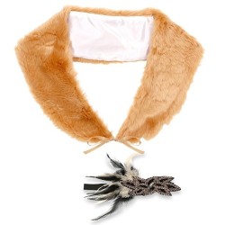 ECHARPE ET BANDEAU CHARLESTONE MARRON CLAIRE 