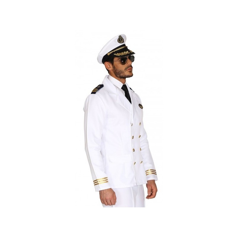 DEGUISEMENT VESTE DE CAPITAINE MARINE BLANCHE TAILLE S DEGUISEMENT VESTE DE CAPITAINE MARINE BLANCHE TAILLE S