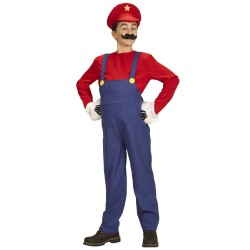 DEGUISEMENT SUPER PLOMBIER MARIO BLEU ET ROUGE TAILLE 5-7 ANS