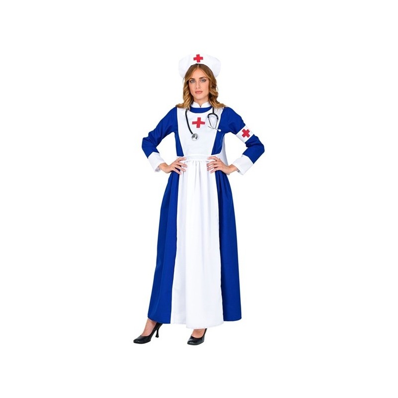 DEGUISEMENT INFIRMIERE 1900 VINTAGE OU RETRO TAILLE M ROBE + COIFFE + BRASSARD