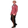 DEGUISEMENT HOMME ANNEES 20 FOLLES VESTE RAYEE+CHAPEAU+NOEUD PAPILLON TAILLE XXL