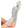 LONGS GANTS SATINES ARGENT 40 CM