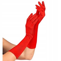 LONGS GANTS SATINES ROUGE 40 CM