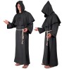 DEGUISEMENT MOINE NOIR TAILLE S-M ROBE A CAPUCHE CEINTURE DEGUISEMENT MOINE NOIR TAILLE S-M ROBE A CAPUCHE CEINTURE