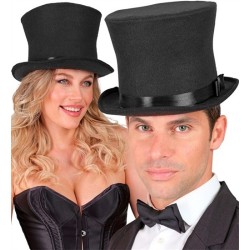 CHAPEAU HAUT DE FORME NOIR QUALITE SUPERIEURE