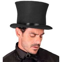 CHAPEAU HAUT DE FORME NOIR QUALITE SUPERIEURE