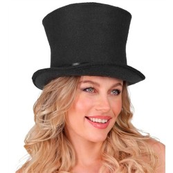 CHAPEAU HAUT DE FORME NOIR QUALITE SUPERIEURE