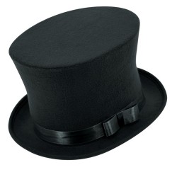 CHAPEAU HAUT DE FORME NOIR QUALITE SUPERIEURE