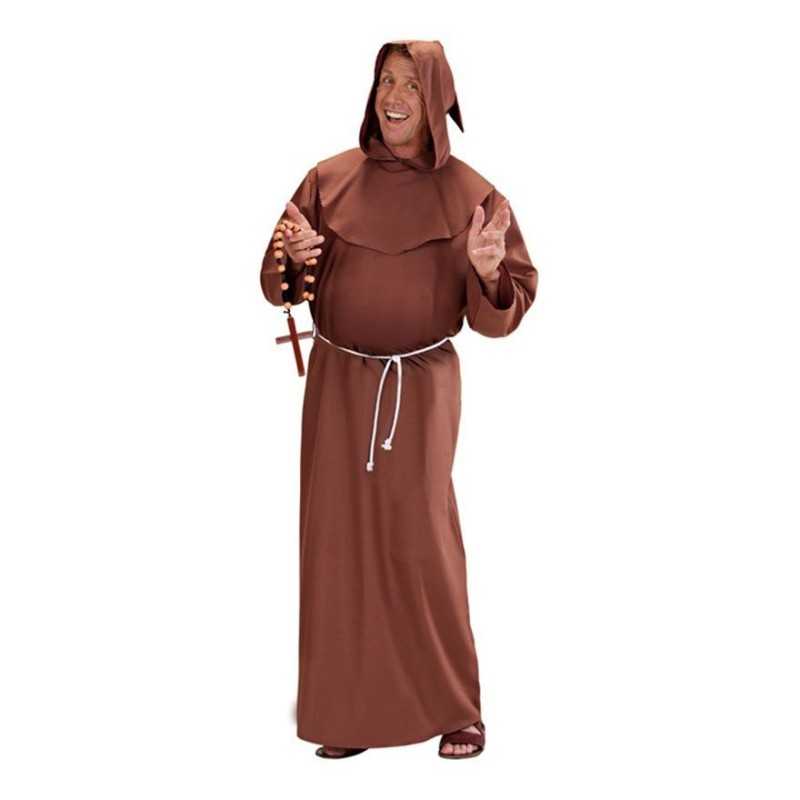 DEGUISEMENT MOINE MARRON TAILLE XL ROBE A CAPUCHE CEINTURE 