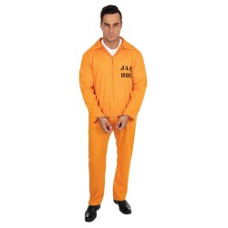 DEGUISEMENT PRISONNIER AMERICAIN COMBINAISON ORANGE TAILLE L-XL