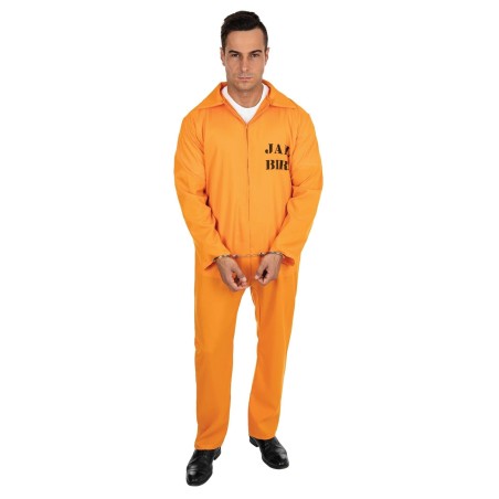 DEGUISEMENT PRISONNIER AMERICAIN COMBINAISON ORANGE TAILLE L-XL