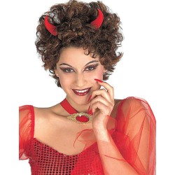 SERRE TETE CORNES DE DIABLE PLASTIQUE ROUGE