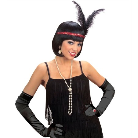 LONG GANTS NOIR SATIN ELASTHANE 60 CM