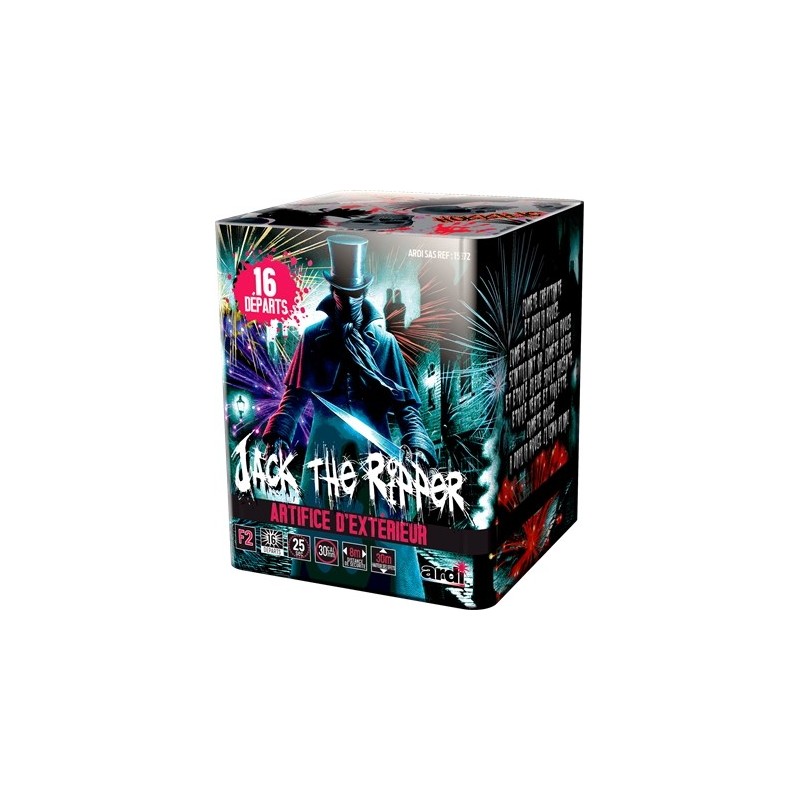 BATTERIE FEU D'ARTIFICE JACK THE RIPPER 16 DEPARTS  BATTERIE FEU D'ARTIFICE JACK THE RIPPER 16 DEPARTS