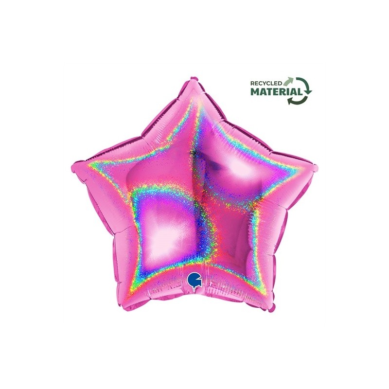 BALLON METALLIQUE ETOILE 46 CM HOLOGRAPHIC GLITTER FUXIA OU ROSE FUCHSIA BALLON METALLIQUE ETOILE 46 CM HOLOGRAPHIC GLITTER FUXIA OU ROSE FUCHSIA