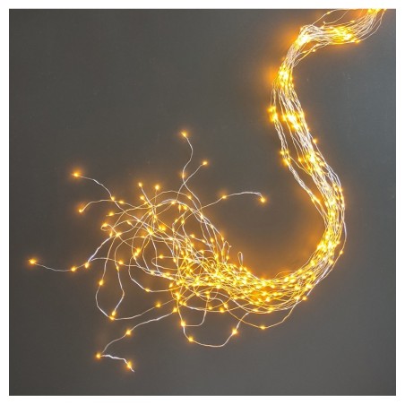 CASCADE DE GUIRLANDES 20 FILS LED X 20 LEDS  GOLD OU OR