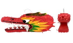 PINATA TETE DE DRAGON CHINOIS ROUGE A TAPER