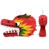 PINATA TETE DE DRAGON CHINOIS ROUGE A TAPER