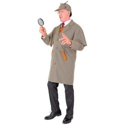 DEGUISEMENT DETECTIVE SHERLOCK HOLMES MANTEAU GILET ET CHAPEAU TAILLE L-XL
