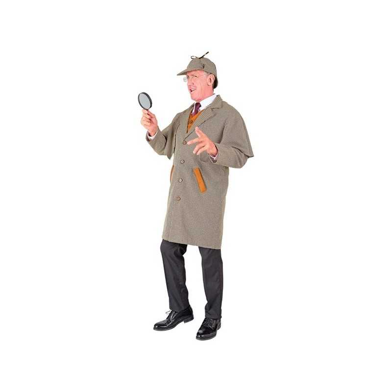 DEGUISEMENT DETECTIVE SHERLOCK HOLMES MANTEAU GILET ET CHAPEAU TAILLE S-M