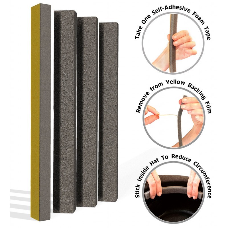 4 MOUSSES ADHESIVES POUR REDUIRE LE DIAMETRE DES CHAPEAUX 4 MOUSSES ADHESIVES POUR REDUIRE LE DIAMETRE DES CHAPEAUX