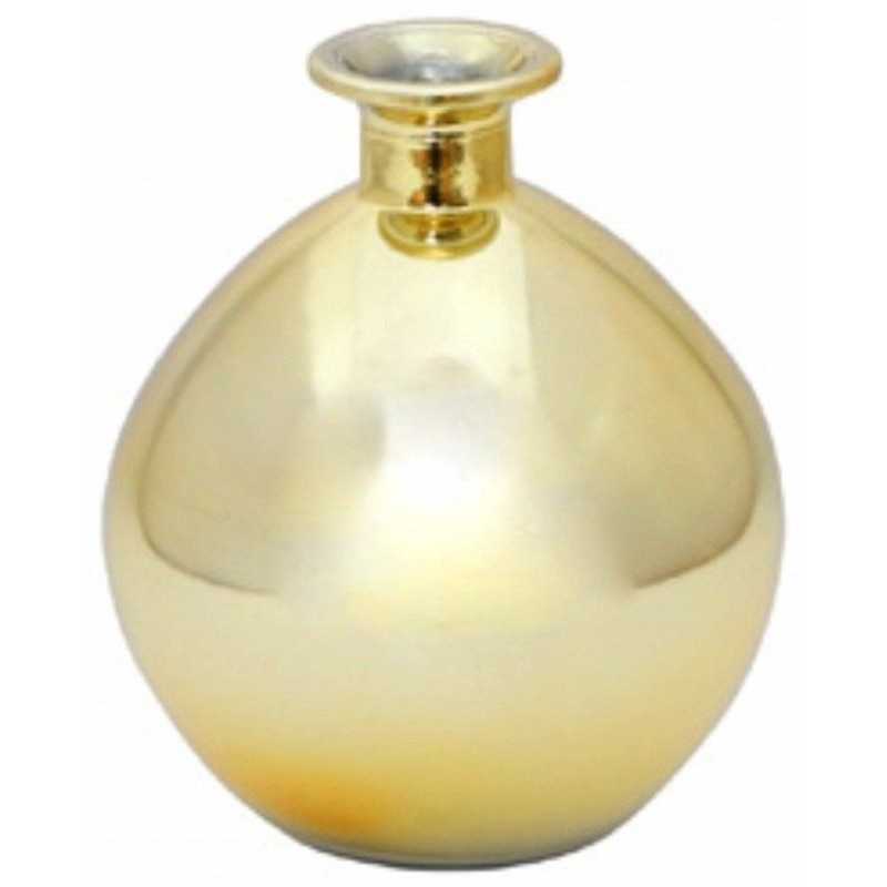 VASE BOULE OR METAL 12.5 CM X 14.5 CM