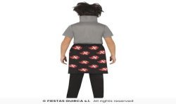 DEGUISEMENT ENFANT NINJA MANGA NARUTO ROUGE NOIR GRIS ET BLANC TAILLE 7-9 ANS