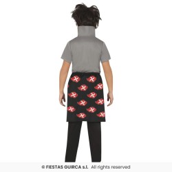DEGUISEMENT ENFANT NINJA MANGA NARUTO ROUGE NOIR GRIS ET BLANC TAILLE 7-9 ANS