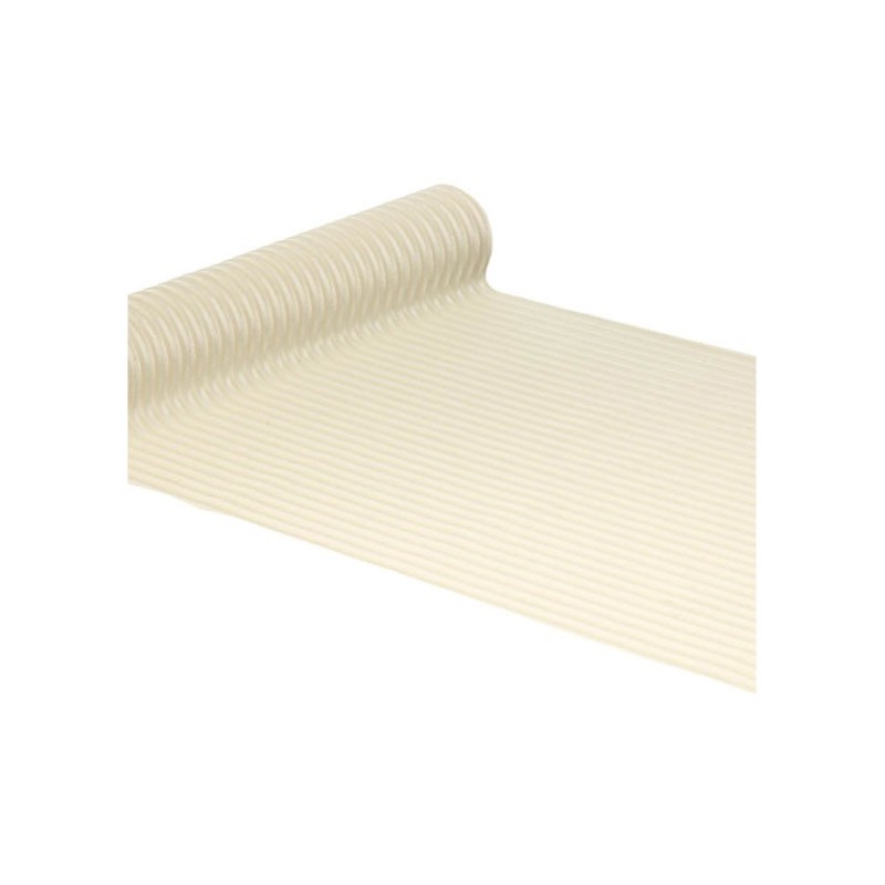 CHEMIN DE TABLE VELOURS COTELE LUISANT BLANC 