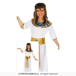 DEGUISEMENT EGYPTIENNE CLEOPATRE BLANC ET OR TAILLE 3-4 ANS