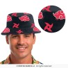 CHAPEAU BOB NOIR ET ROUGE IMPRIME MANGA ITACHI
