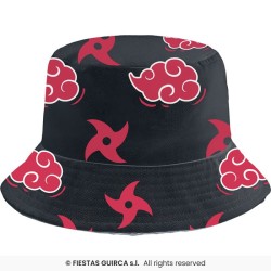 CHAPEAU BOB NOIR ET ROUGE IMPRIME MANGA ITACHI