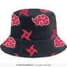 CHAPEAU BOB NOIR ET ROUGE IMPRIME MANGA ITACHI