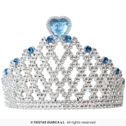 DIADEME ARGENT AVEC PIERRE BLEU PRINCESSE DES GLACES