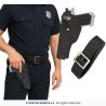 CEINTURE + HOLSTER NOIR + 1 PISTOLET PLASTIQUE ARGENT POLICE 