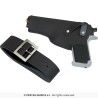 CEINTURE + HOLSTER NOIR + 1 PISTOLET PLASTIQUE ARGENT POLICE 