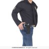 CEINTURE + HOLSTER NOIR + 1 PISTOLET PLASTIQUE ARGENT POLICE 