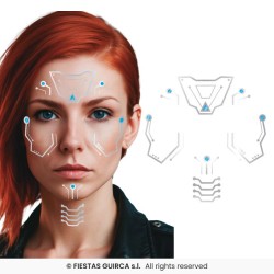 TATOUAGES EPHEMERES DE VISAGE FUTURISTE 30 X 13 CM