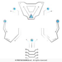 TATOUAGES EPHEMERES DE VISAGE FUTURISTE 30 X 13 CM