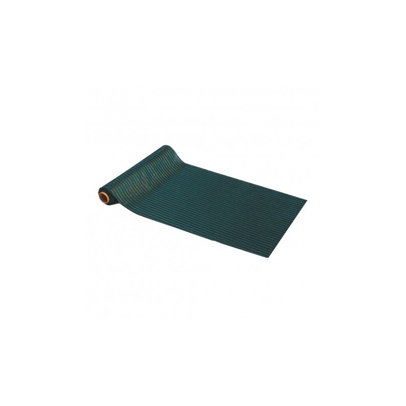 CHEMIN DE TABLE VELOURS COTELE VERT DORE 28CM X 3M 