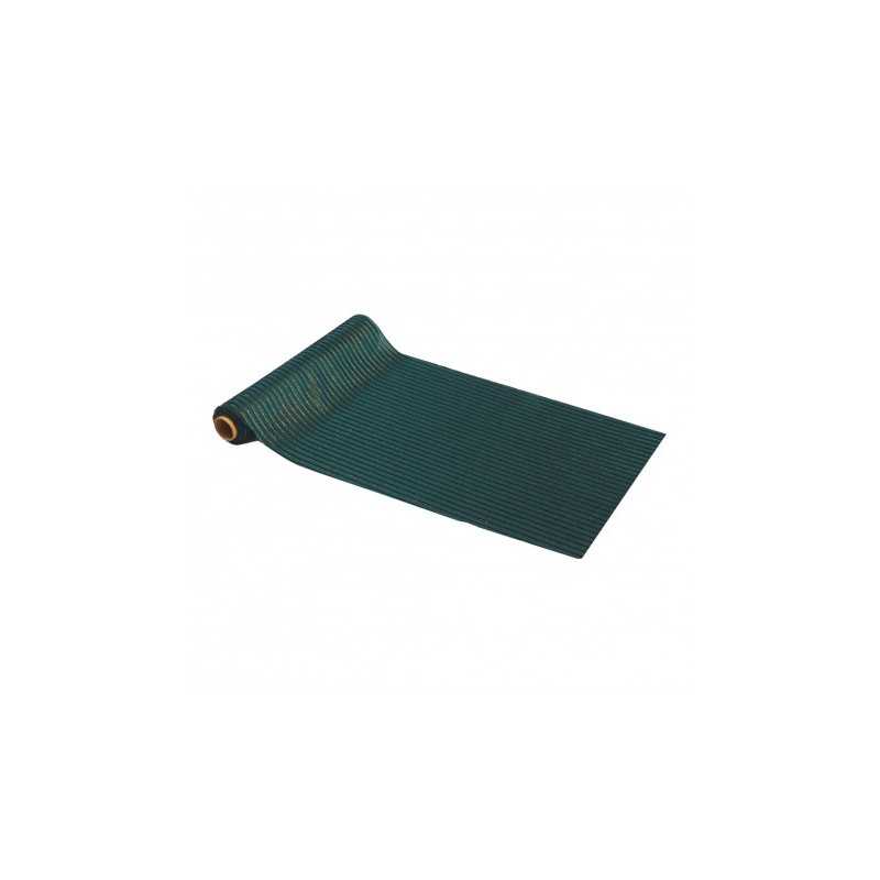 CHEMIN DE TABLE VELOURS COTELE VERT DORE 28CM X 3M 