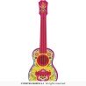 GUITARE UKULELE EN PLASTIQUE COLORE ROSE DECOR MEXICAINS 54 CM
