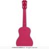 GUITARE UKULELE EN PLASTIQUE COLORE ROSE DECOR MEXICAINS 54 CM